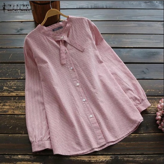 [COD] Mafaza.Apparel - Atasan Muslim Wanita Terkini Zanzea Tunik Salur / Atasan / Blouse / Kemeja Wa