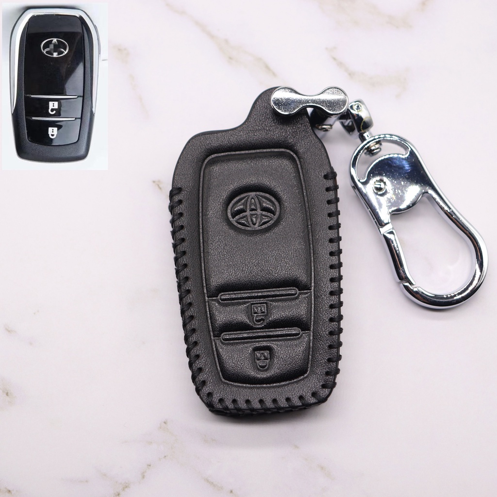 Casing Kunci Remote Mobil Keyless / Less / Smart Entry Bahan Kulit Untuk Toyota Start