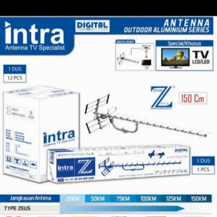 Antena Intra Zeus Antena Tv Digital 150Cm