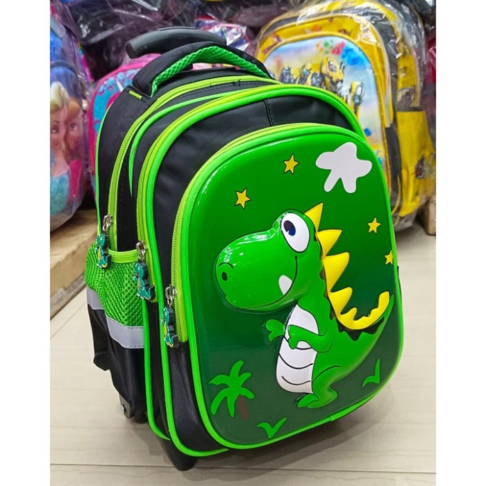 Tas Koper Tas Trolley Sekolah Anak Paud Tk Dinosaurus Dino Import Troli Dorong