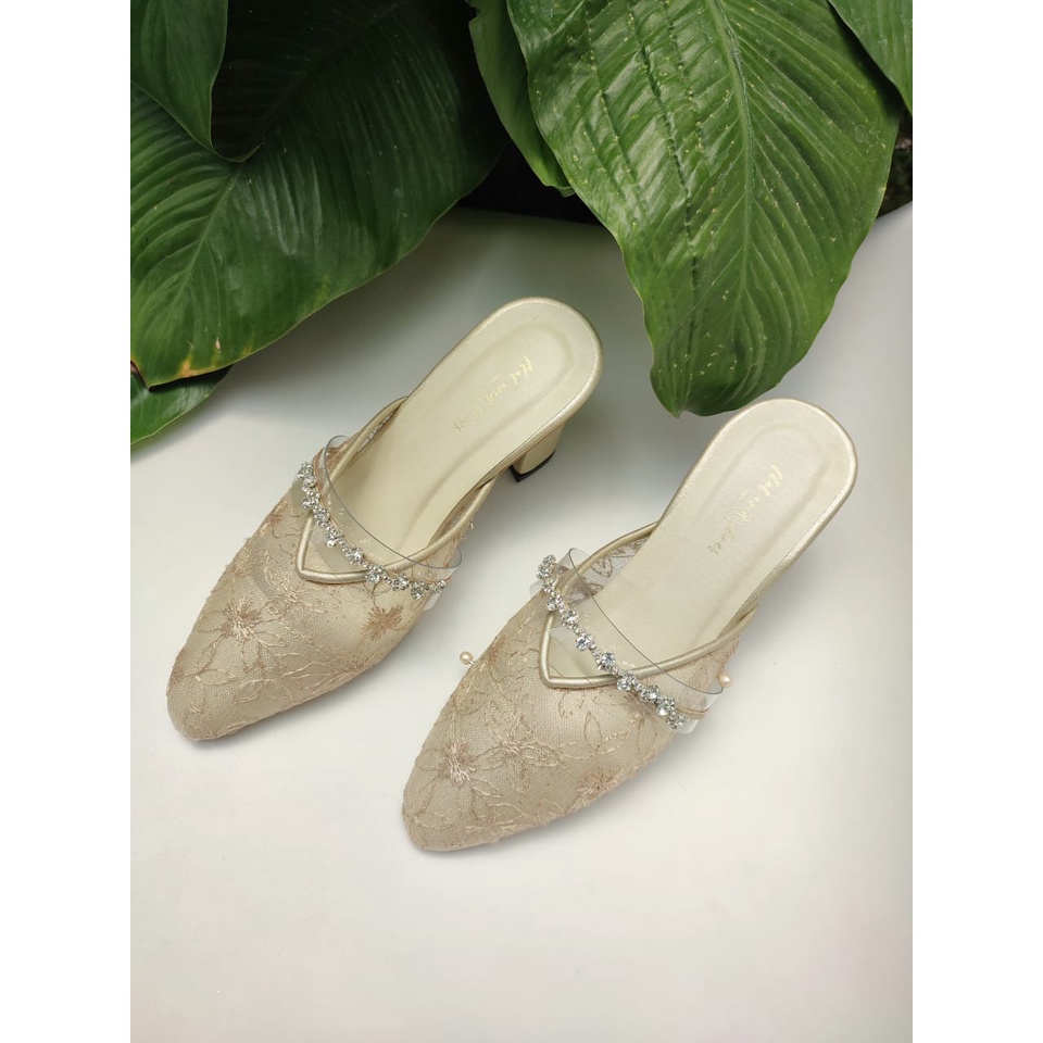 wedding shoes wanita amirra gold 7 cm tahu