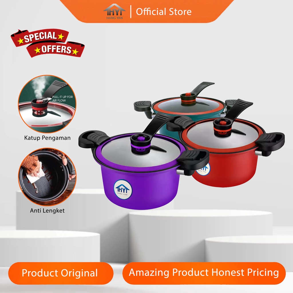 Panci Presto Teflon Pressure Cooker 3,5 liter Anti Lengket