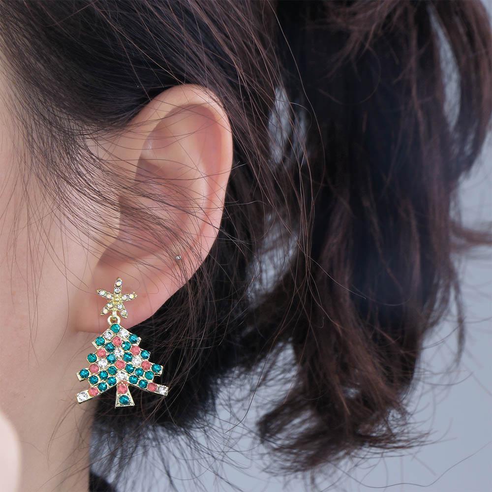 Mxbeauty Anting Pohon Natal Kepribadian Elegan Hadiah Natal Sederhana Anting Menjuntai Anting Gaya Korea Anting Drop Earrings Zircon Untuk Wanita Women Stud Earrings