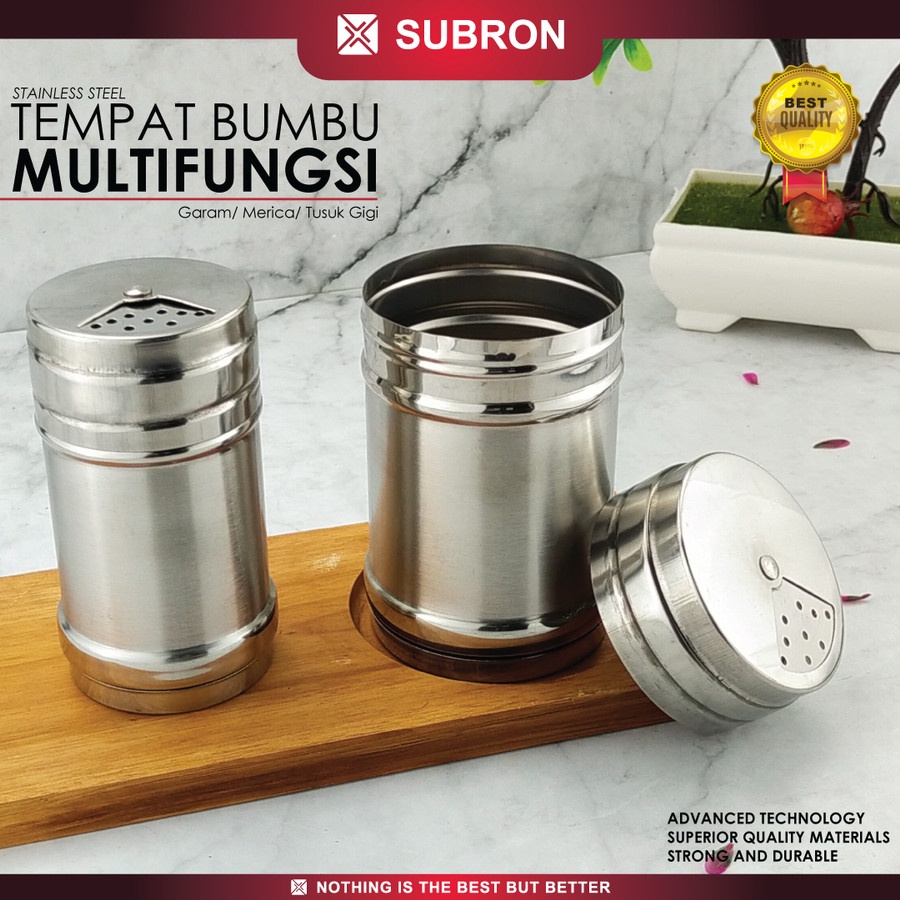 Pepper Shaker Tempat Bumbu Lada garam Tusuk Gigi Stainless - SUBRON