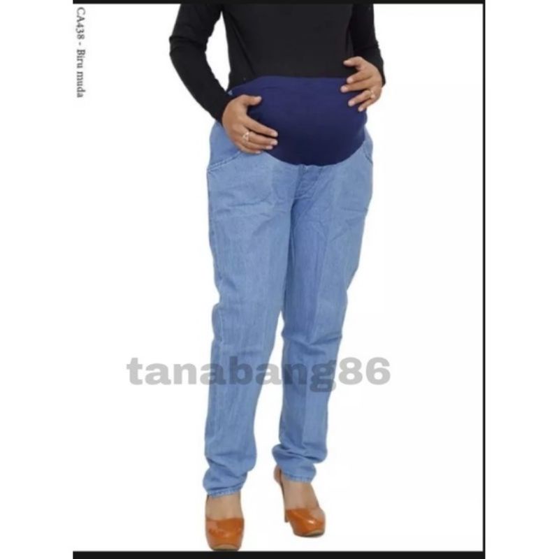 CELANA HAMIL BAHAN SEMI JEANS/CELAN WANIT HAMIL
