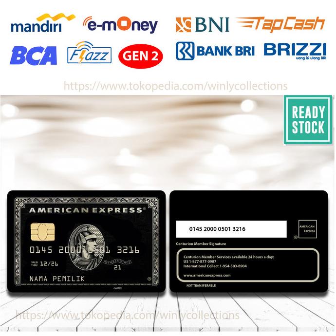 Kartu Emoney FLAZZ BCA gen 2 Design American Express AMEX - 2 SISI