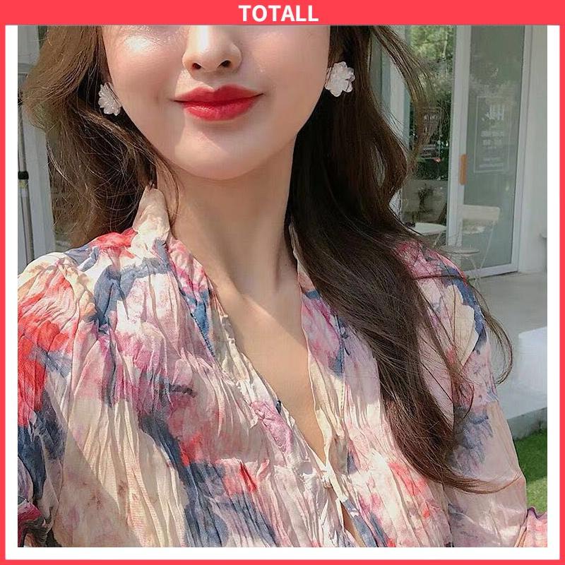 COD Anting Bunga Gardenia Korea Retro Sederhana Gaya Aksesoris Wanita-Totall