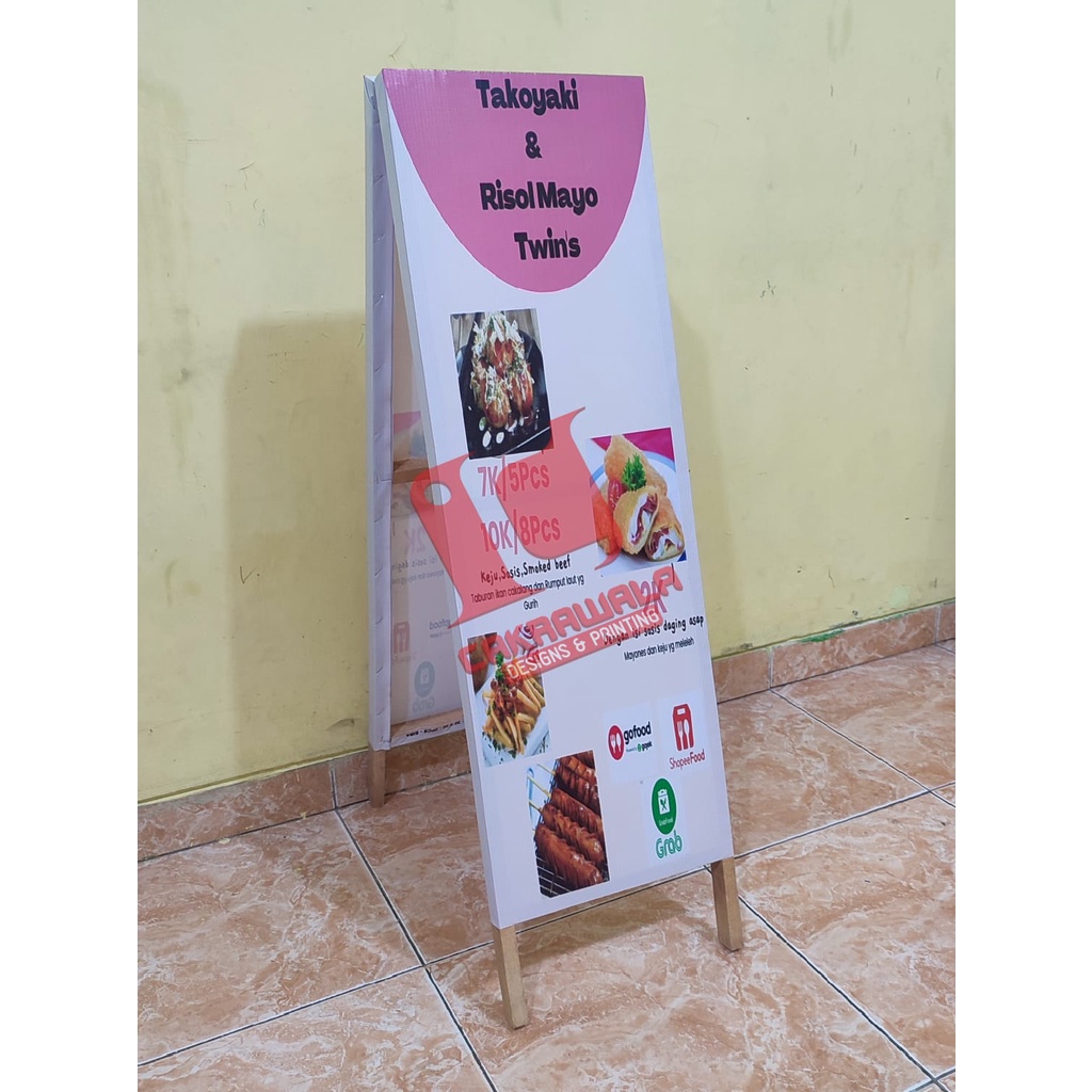 STAND BANNER KAYU UKURAN 30 X 100 - A BANNER RANGKA KAYU - STANDING BANNER RANGKA KAYU - STAND BANNE
