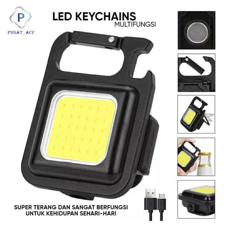 SPM8 - Lampu Senter Mini Chargerable Keychain Light Terang MultiFungsi