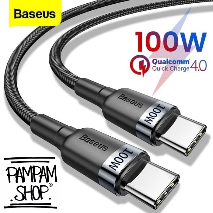 Baseus Original Kabel Data Cafule Type C to Type C 100W 5A PD 2M 2 Meter Super Fast Charging Quick Charge Cable Power Delivery Ori Tipe C