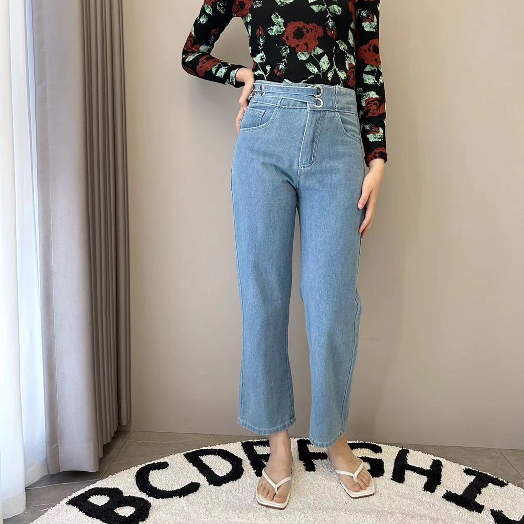 kulot jeans wanita high waist celana panjang jeans