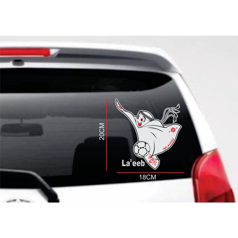 sticker mobil sticker cutting piala dunia qatar la’eeb