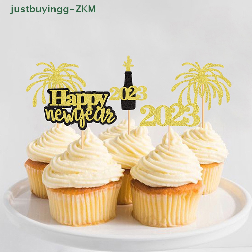 4 Pcs Tusuk Gigi Cupcake Desain RICO Untuk Dekorasi Pesta Tahun Baru 2023