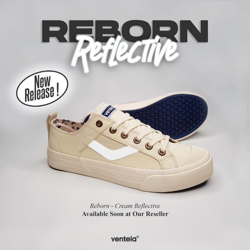 Sepatu Ventela Reborn Reflective Cream Original [ VENTELA OFFICIAL ]