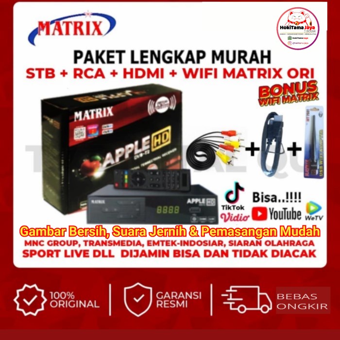 SET TOP BOX TV DIGITAL MATRIX APPLE DVB T2 New bisa youtube STB MATRIX