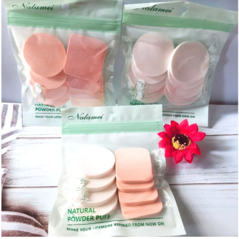 Spons Bedak Basah / Sponge Bedak Padat Set  / Spon Isi 8