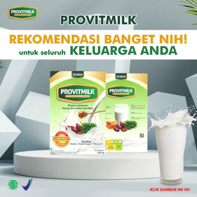 

PROVITMILK Susu Kambing Bubuk Dengan Campuran Kurma, Daun Kelor, dan Madu