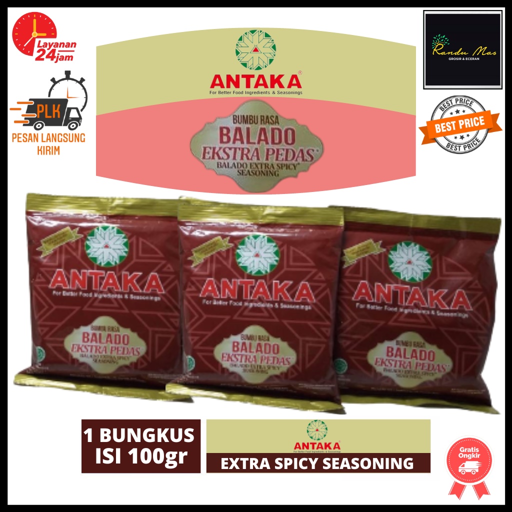 Bumbu Tabur Instant ANTAKA Rasa Balado Ekstra Pedas 100gr | Bumbu Masak | Bumbu Masakan Serbaguna Halal Berkualitas