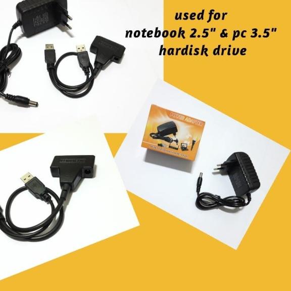 Kabel USB 2.0 Cabang to Sata + adaptor 12V 2A
