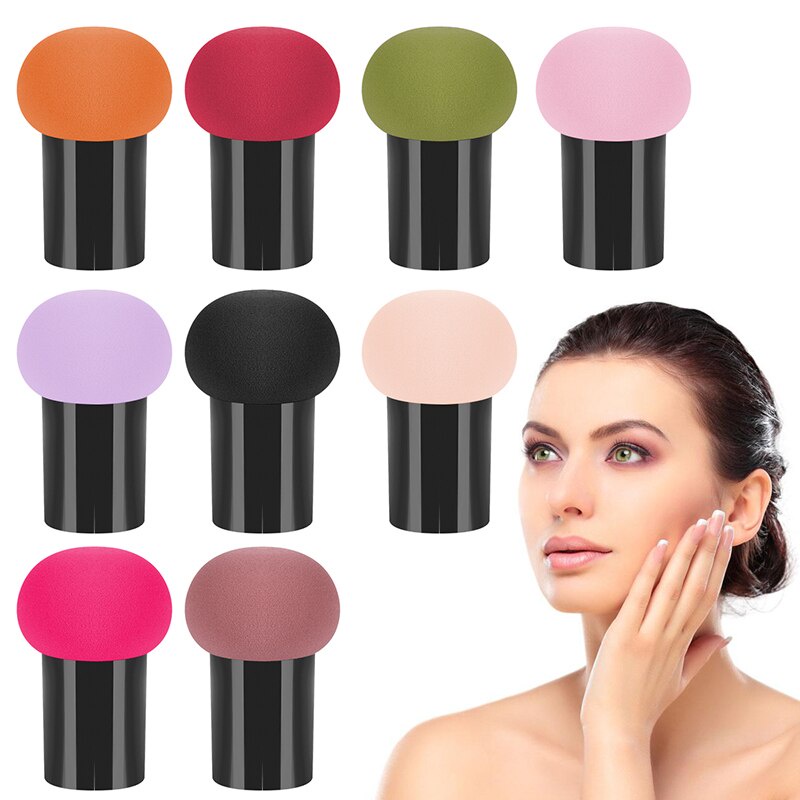 AZAHRA Spons Make Up Jamur Beauty Blender Bulat Gagang Makeup Tools Mushroom Blend Sponge Handle Murah Import