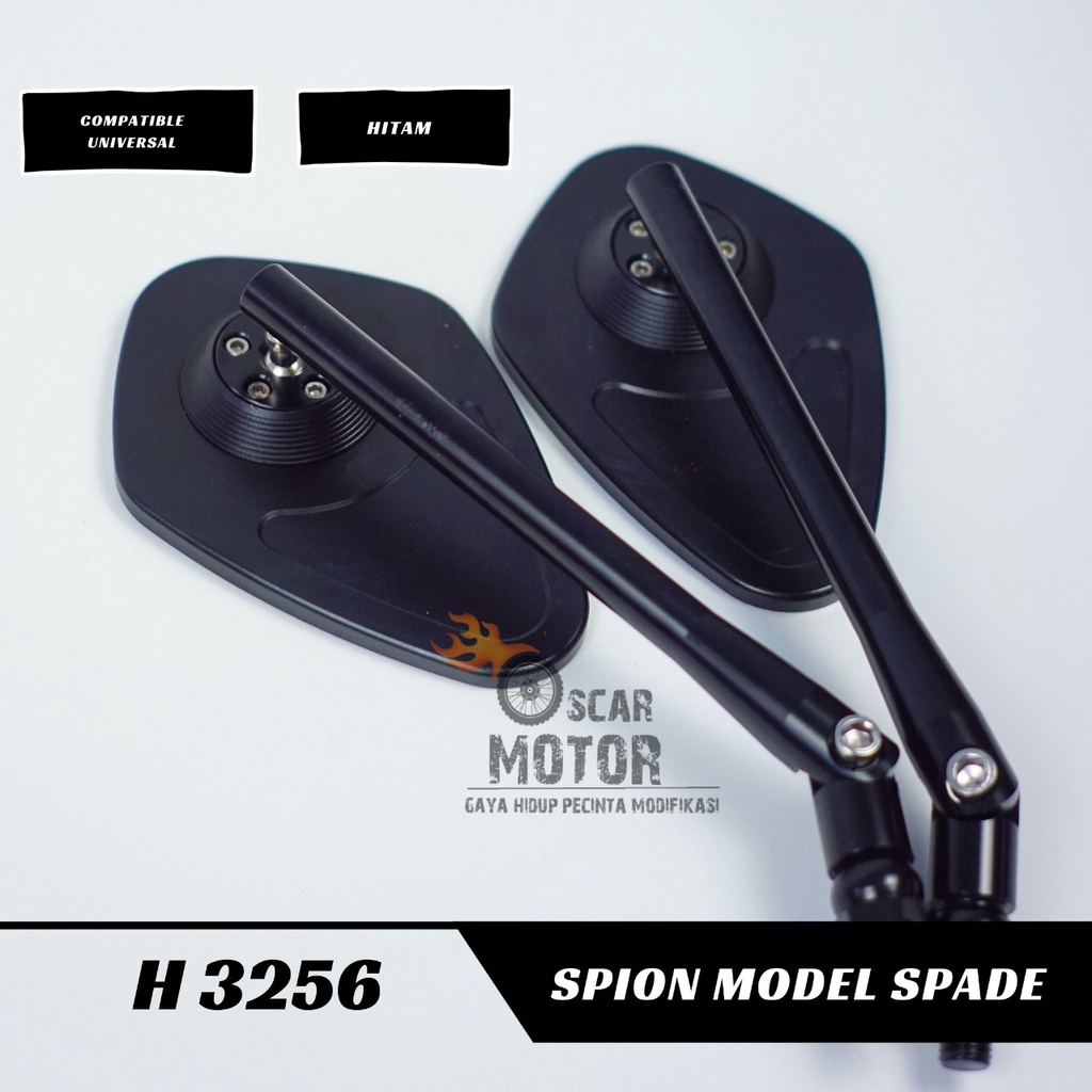 KACA SPION MOTOR MODEL DAUN REAR MIRROR SPADE MODEL SEPION DAUN UNIVERSAL   By Mega_Racing