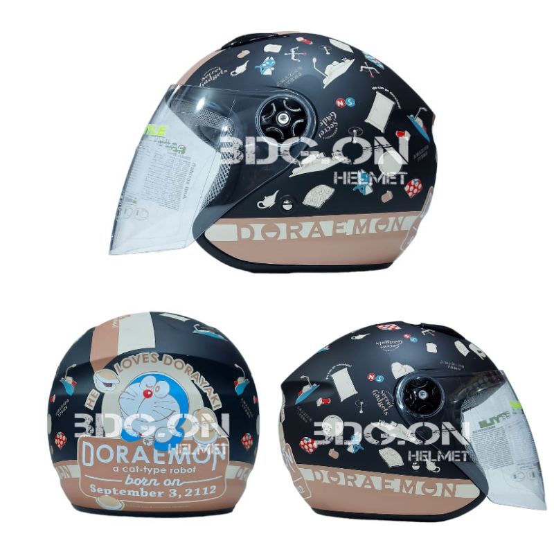 Helm BMC MILAN Motif DORAEMON DORAYAKI Helm Half Face Wanita Dewasa