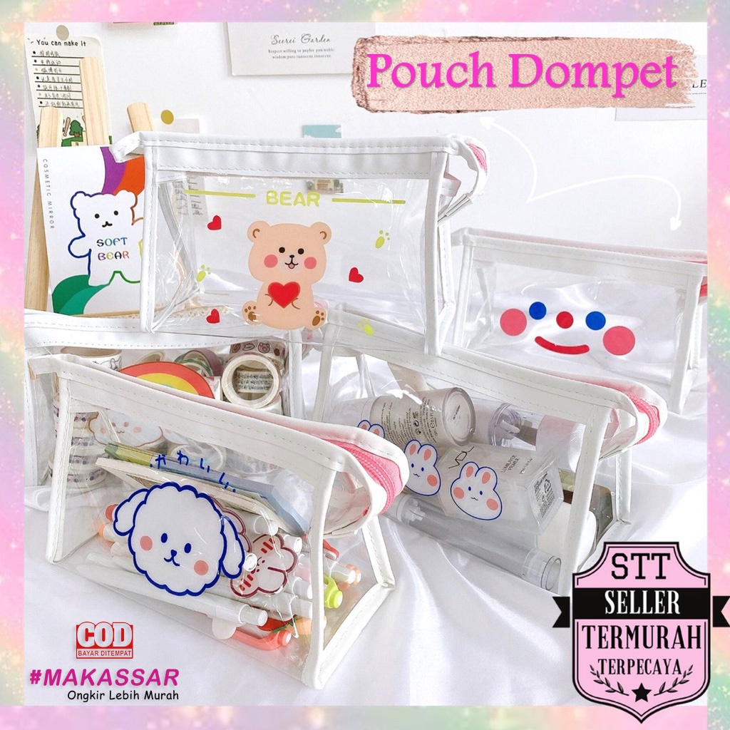 POUCH MIKA Dompet Mika Make Up Kawai Pouch Resleting Tempat Alat tulis Pouch Makeup Skincare Travel Pouch Makassar