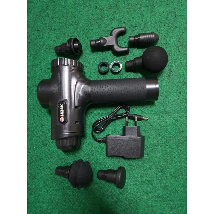 LIDAK MASSAGE GUN ALAT PIJAT GETAR TEMBAK TERAPI RELAKSASI OTOT TRBAIK