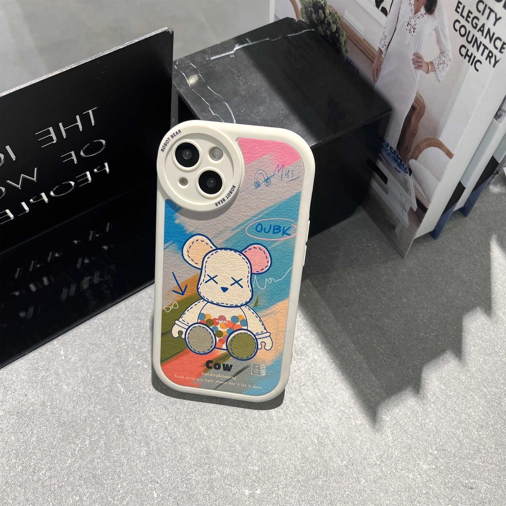 Ins Casing TPU iPhone 14 14pro 14Plus 14prm 13 13pro 13prm 11 7Plus 8Plus Xr XS 12pro Max Motif Violent Bear