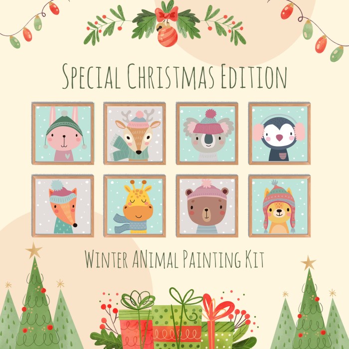 

CHRISTMAS Animal Painting Kit Paket Melukis Anak Edisi Natal