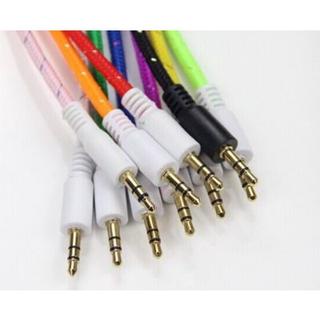 Kabel AUX  Audio 1x1 Tali Sepatu /  Connect HP Ke Speaker Warna dan Corak Male To Male RANDOM  / Jack Audio 3.5mm  [MF]