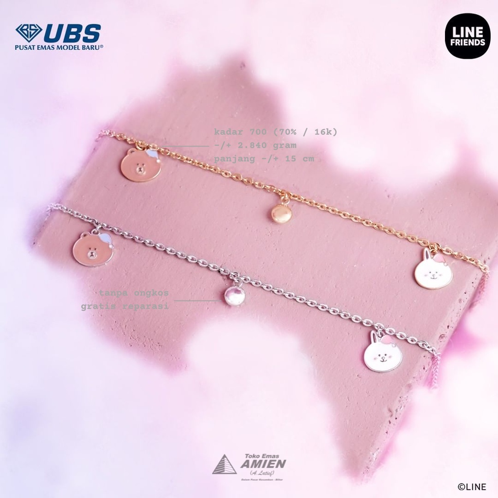 Toko Emas Amien Gelang Anak Emas Asli UBS Kadar 700 (70% / 16K) 2.840 Gram - Bracelet Rantai Line Fr
