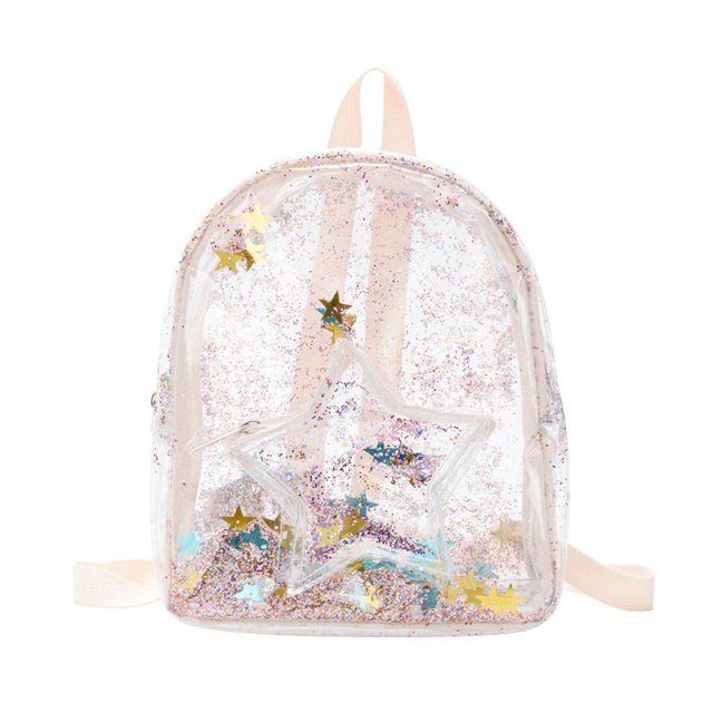 ✇◘❦Seraser putri gadis tas kecil anak transparan jelly ransel gadis fashion lucu laser tas sekolah kecil tas pantai