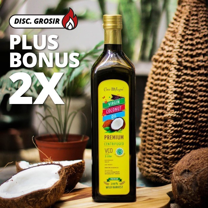 

Tokopratiwiw - Plus 2X Bonus - 1 Liter Coco Milagro Extra Virgin Coconut Oil