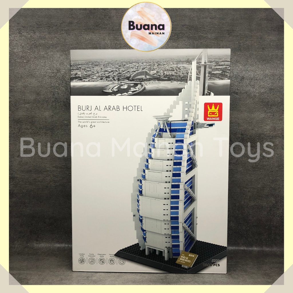 BRICKS ARCHITECT WANGE BURJ AL ARAB HOTEL MAINAN EDUKASI ANAK COWO CEWE BRICK BLOCK BALOK MODEL FAMOUS BUILDING 5220