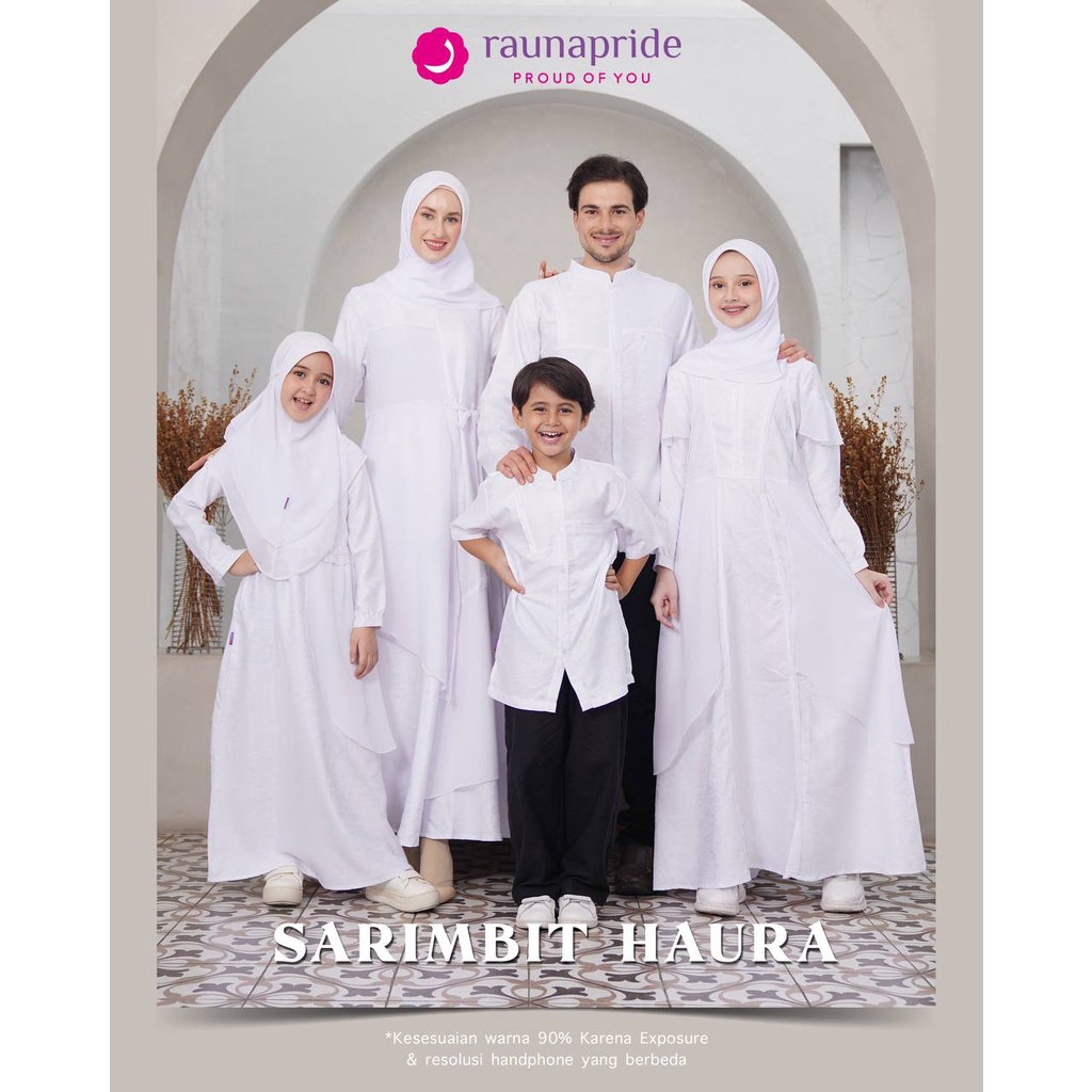 Rauna Sarimbit Keluarga / Haura Putih / SR-10 Putih / Fashion Muslim