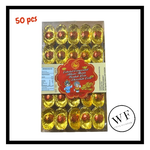 

Chocolate Coin Yuan Bao 50pcs / Cokelat Imlek Koin Yuan Bao 50pcs 150g