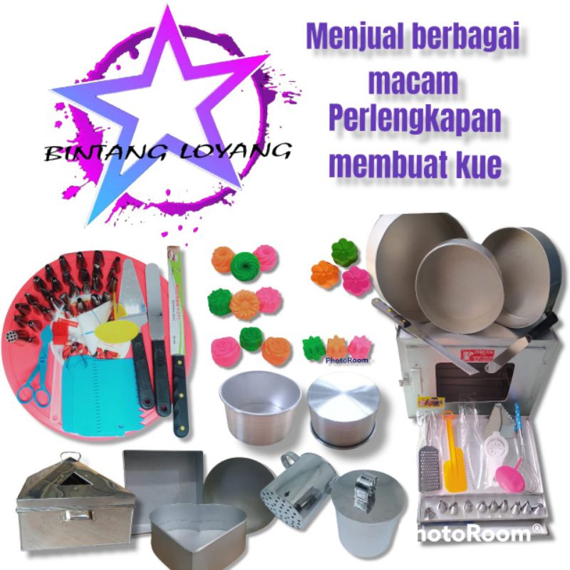 PAKET LENGKAP LOYANG BULAT ISI 3 PCS / LOYANG KUE / CETAKAN KUE /ALAT DEKORASI BAKING