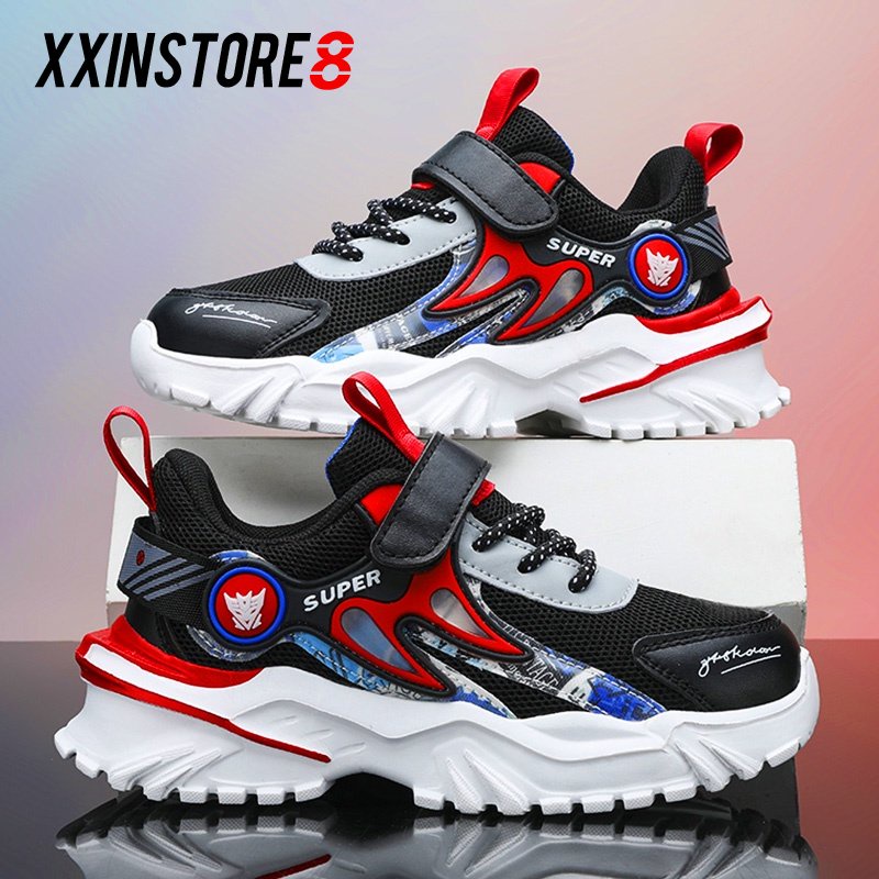 Fashion Sepatu Anak Laki-laki Dan Perempuan Mesh Kasual Tide Velcro Sneakers Sepatu olahraga Ukuran 28-37