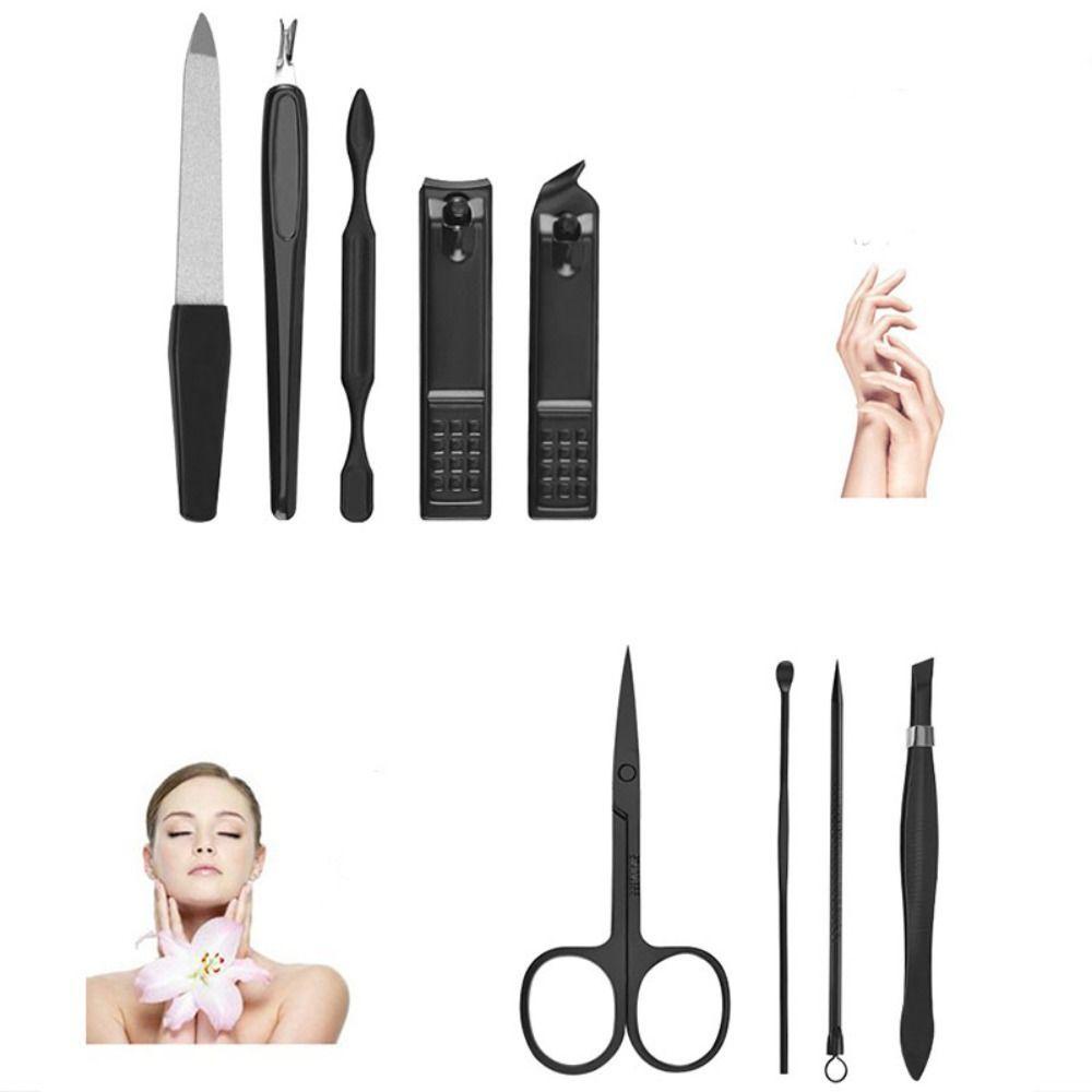 R-flower 9pcs/Set Manicure Pedicure Setelan Kuku Baru Manicure Set Cutter File