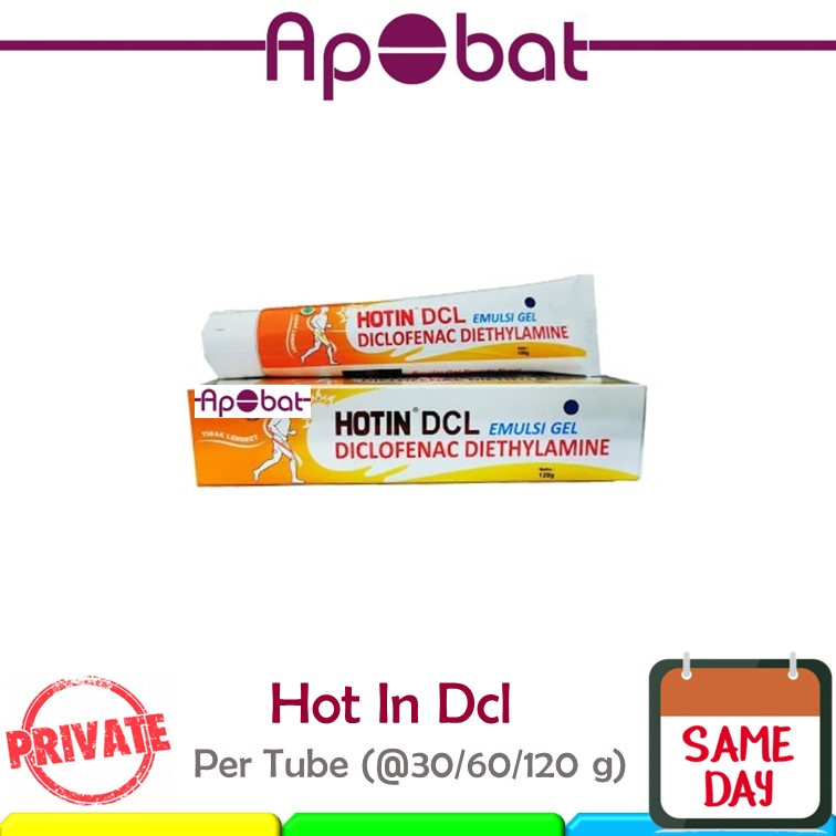 - Apobat - HOT IN DCL 30 / 60 / 120 gr Cream Salep Hotin Diclofenak Diclofenak Diklofenak Tube Pegel