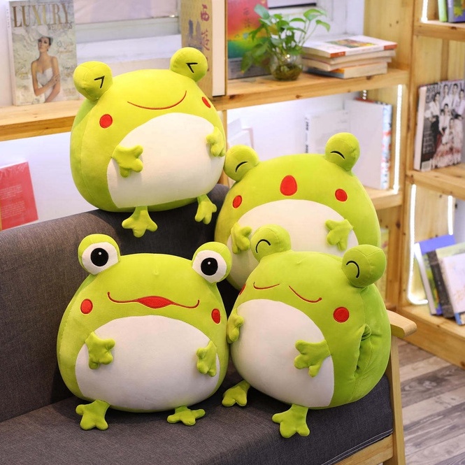 Bantal Boneka Lucu karakter Katak Kodok Frog Plush Bahan Halus Lembut Empuk