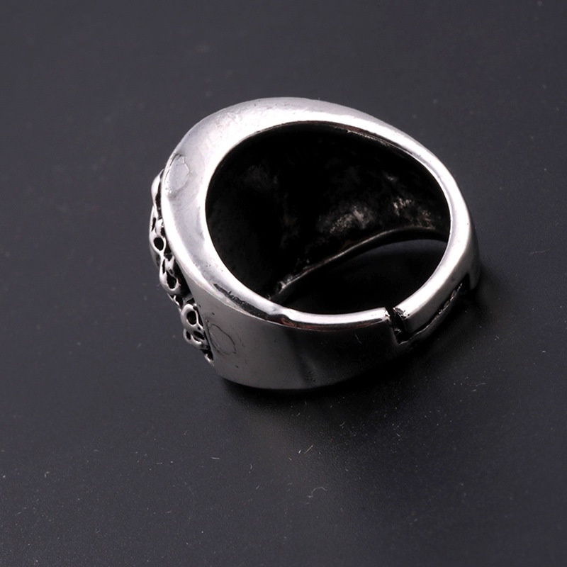 Cincin Bentuk Kompas Bahan Stainless steel Gaya retro Eropa Amerika Untuk Pria