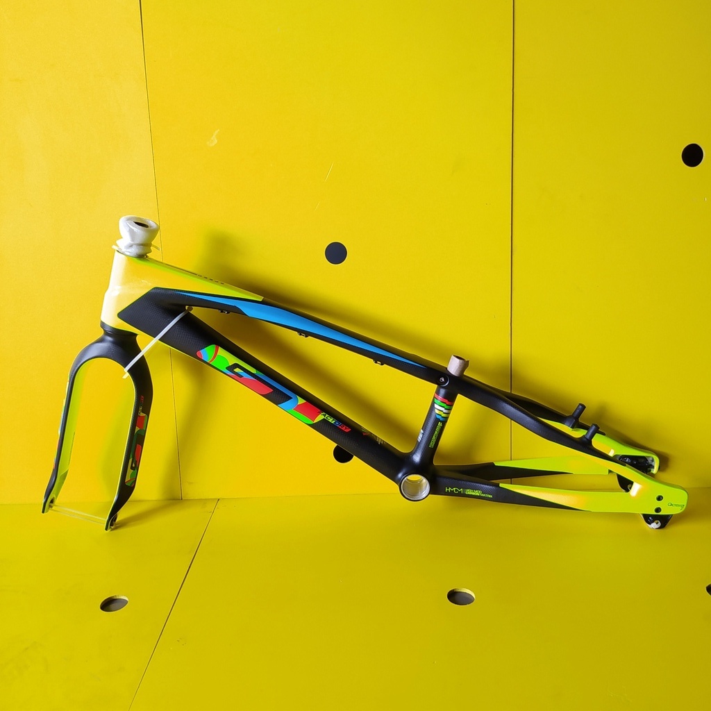 Jual Frame Sepeda BMX GT Speed Carbon WC BB30 Black Yellow Fluo ukuran