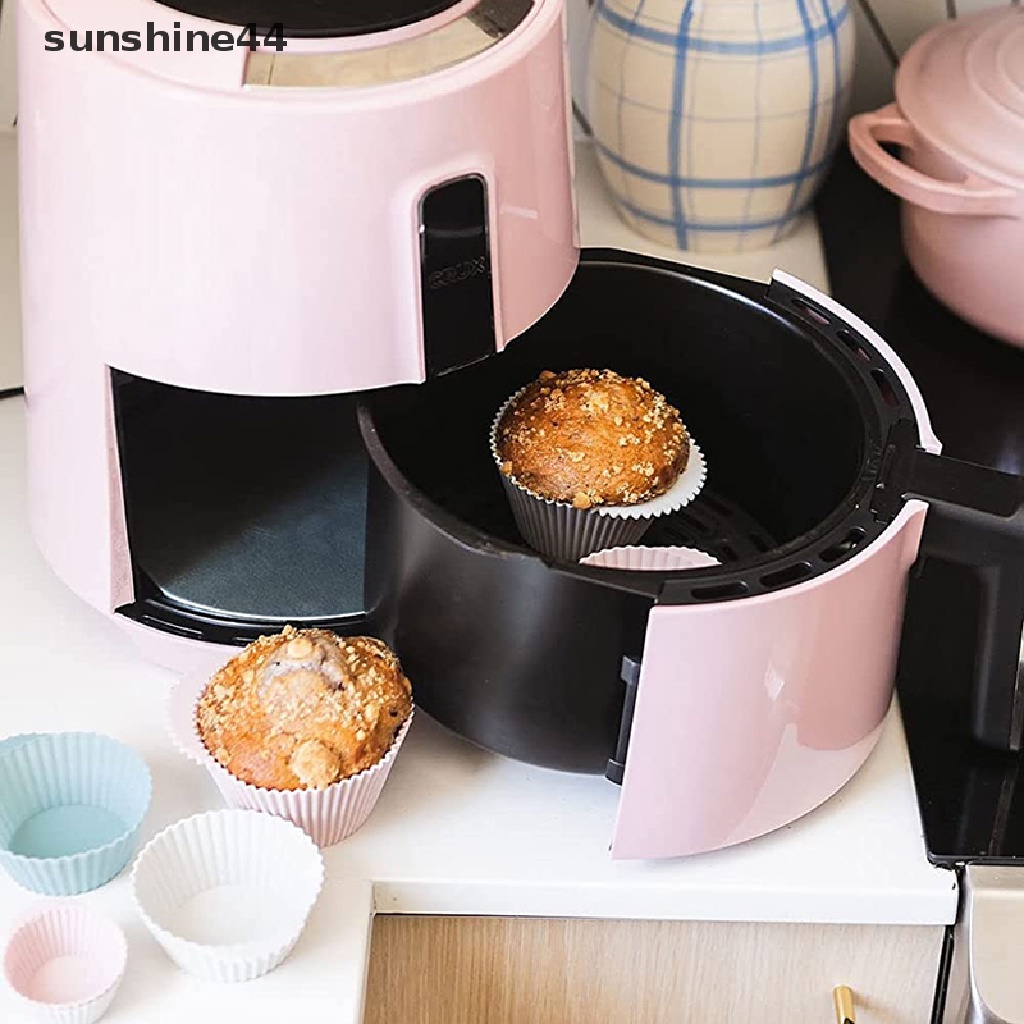 Sunshine 5Pcs / Set Cetakan Muffin Bahan Silikon Dapat Dipakai Ulang