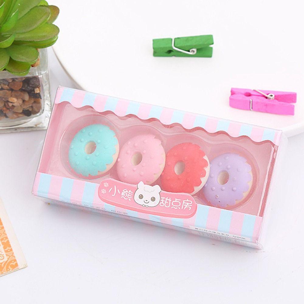 Preva 4PCS Erasers Set Mini Untuk Pelajar Anak Kreatif Karet Penghapus Pensil