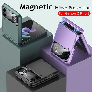 Luxury 5g Magnetic Hinge Magnetic Case For Samsung z flip 3 / Full Body Protection Shockproof Cell Phone Cover