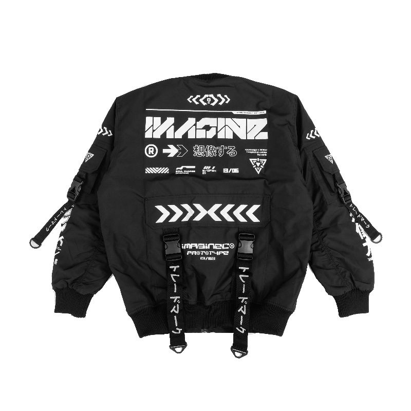 Imagineco Jacket Bomber Hitam Unisex Taslan Parasut Mayer "Prototype"