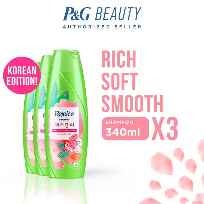 Rejoice Jeju Rose Shampoo 340ml - Paket isi 3