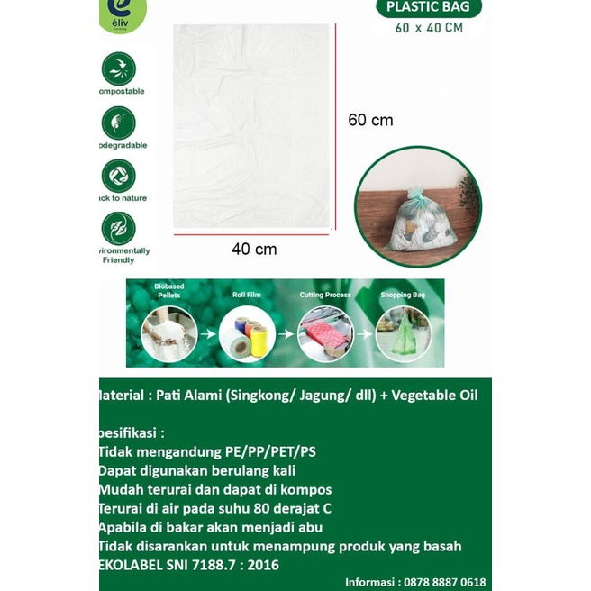 

Kantong Plastik Singkong (Large)- Kantong Biodegradable - Tote Bag